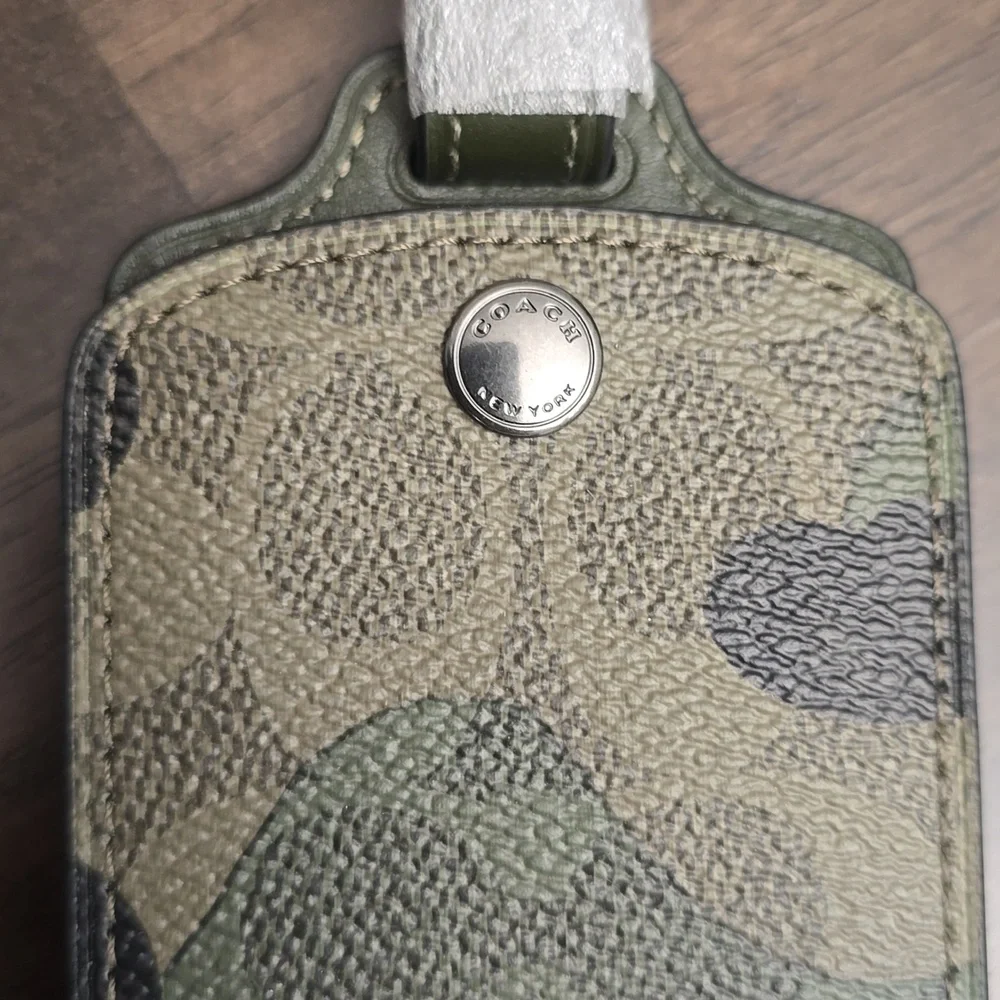 NWT Coach Camouflage Luggage Tag Camo Bag Tag